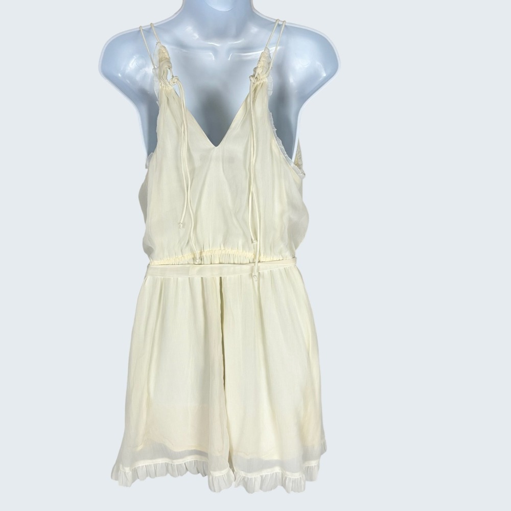 Abercrombie & Fitch Y2K Sheer Chiffon Babydoll Dress M Ethereal Angelcore - Picture 4 of 10